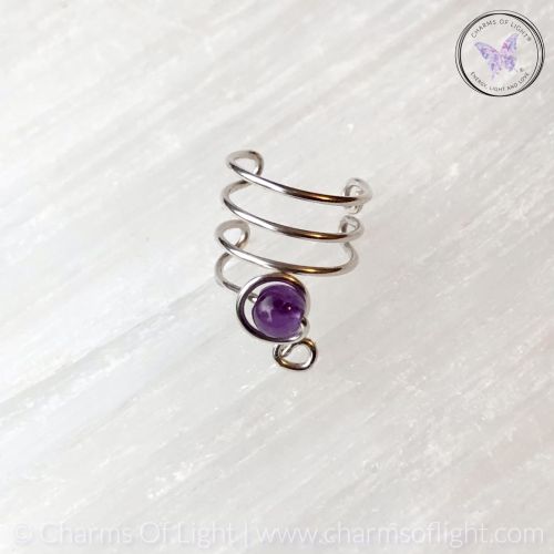 Amethyst Silver Ear Cuff